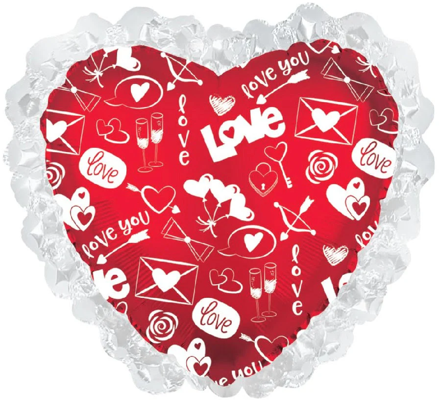 14" Airfill Only (Sticks Sold Separately) Iconic Love Sentiment Balloon