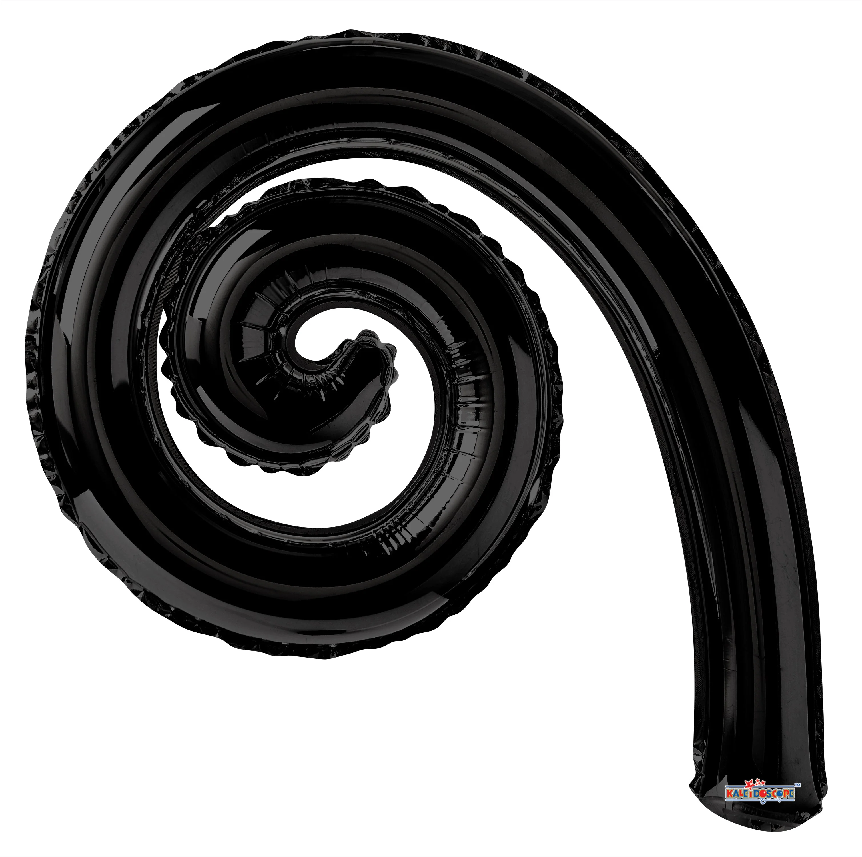 14" Airfill Only Kurly Spiral Black Gellibean Balloon