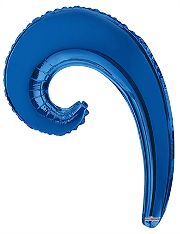 14" Airfill Only Kurly Wave metallic Blue Balloon