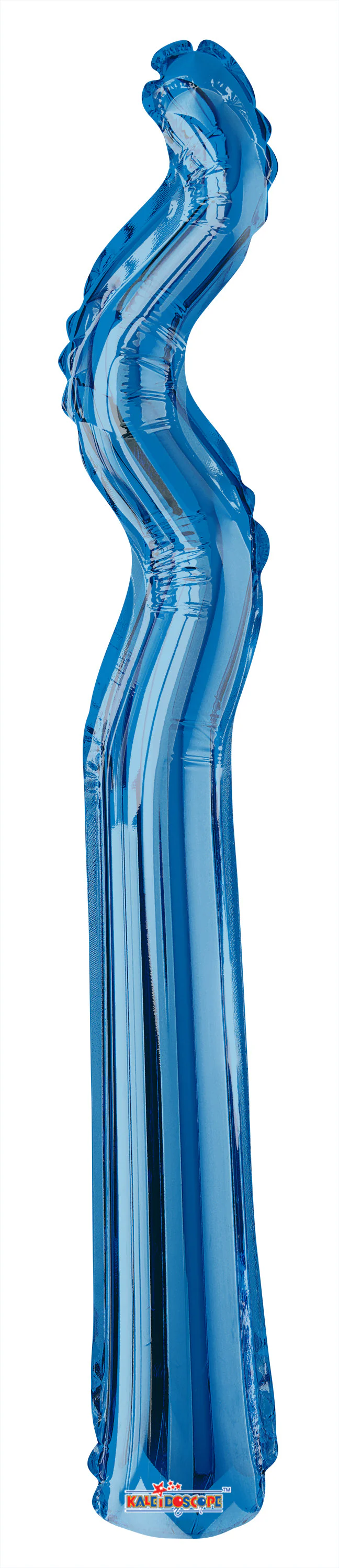 14" Airfill Only Kurly Zig Zag Metallic Blue Gellibean  Balloon
