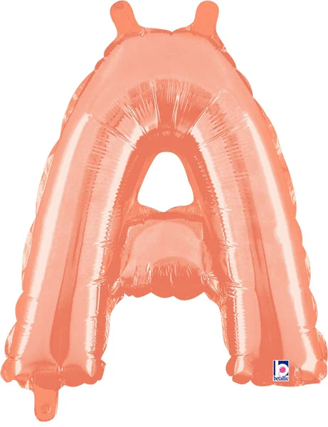 14" Airfill Only (Sticks Sold Separately) (Self Sealing) Megaloon Jr. Letter A Rose Gold Balloon