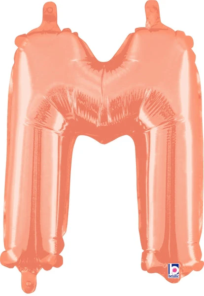 14" Airfill Only (Sticks Sold Separately) (Self Sealing) Megaloon Jr. Letter M Rose Gold Balloon