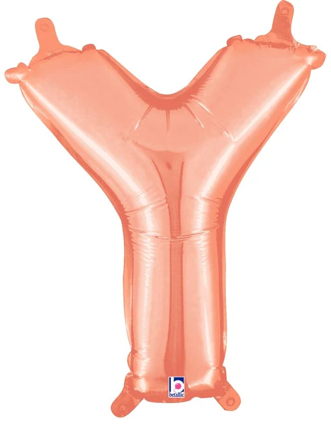 14" Airfill Only (Sticks Sold Separately) (Self Sealing) Megaloon Jr. Letter Y Rose Gold Balloon