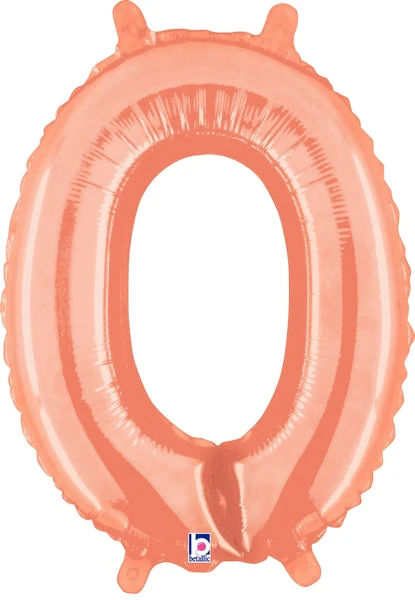 14" Airfill Only (Sticks Sold Separately) (Self Sealing) Megaloon Jr. Number Zero Rose Gold Balloon