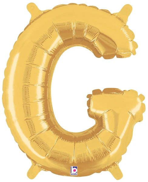 14" Airfill Only (Sticks Sold Separately) (Self Sealing) Megaloon Jr. Shape Letter G Gold Balloon