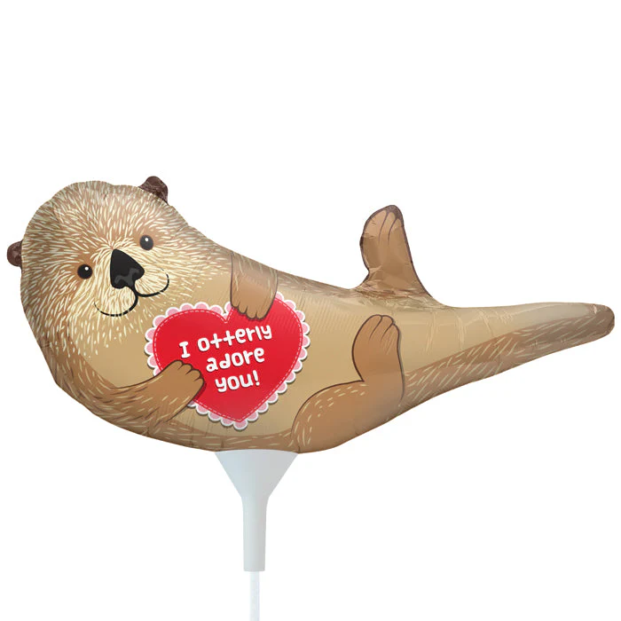14" Airfill Only (Sticks Sold Separately) Self Sealing Otterly Adore You Foil Balloon