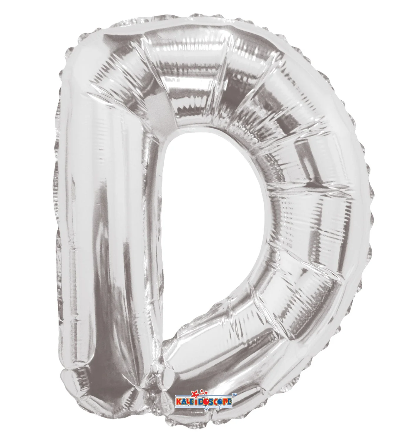 14" Airfill with Valve Only Letter D Silver Balloon (Sticks Sold Separately)