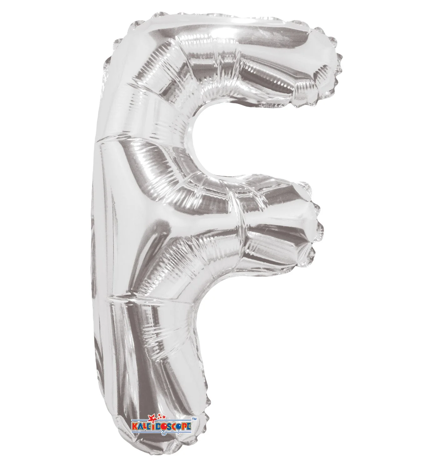 14" Airfill with Valve Only Letter F Silver Balloon (Sticks Sold Separately)