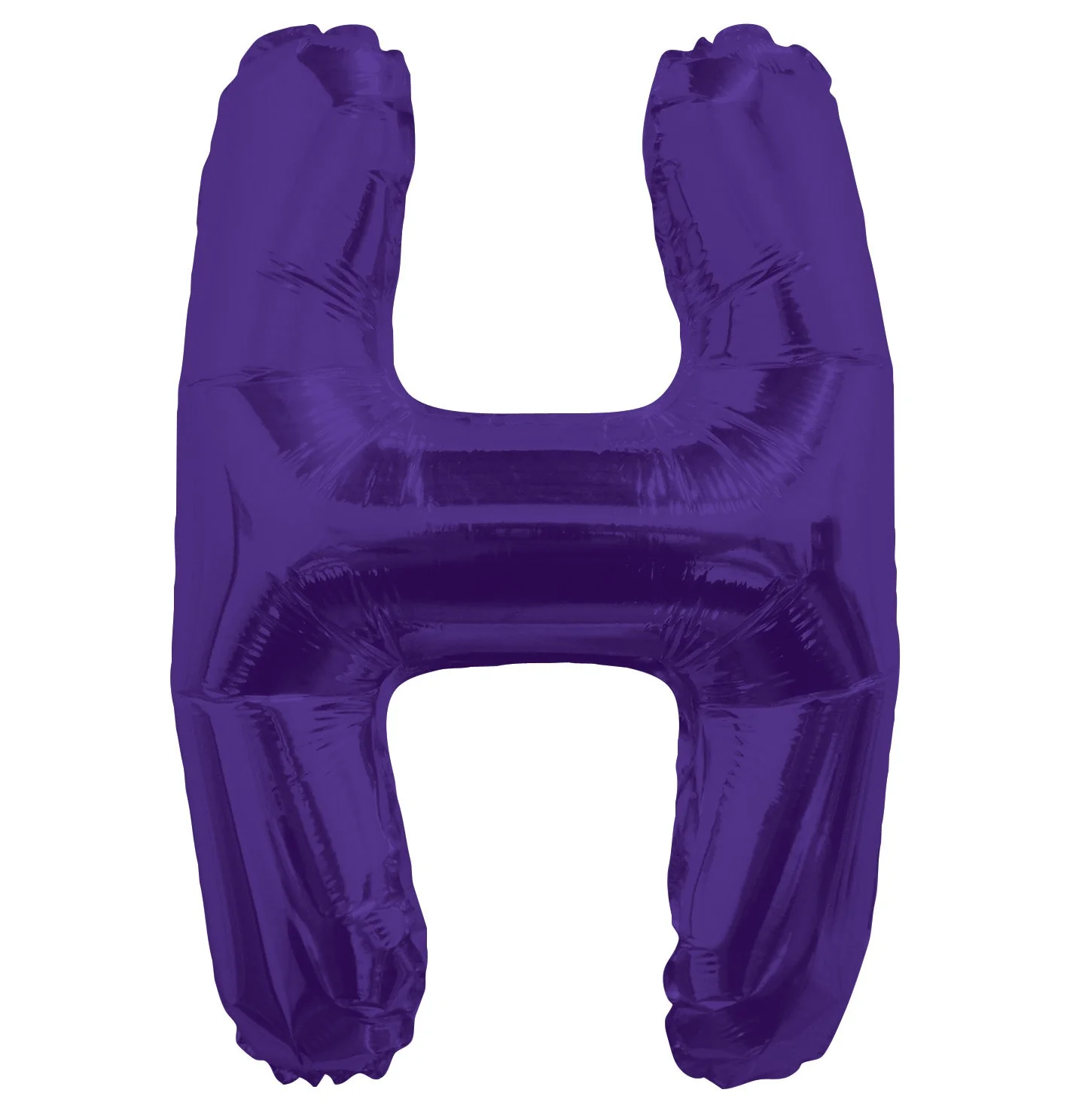 14" Airfill with Valve Only Letter H Purple Balloon (Sticks Sold Separately)
