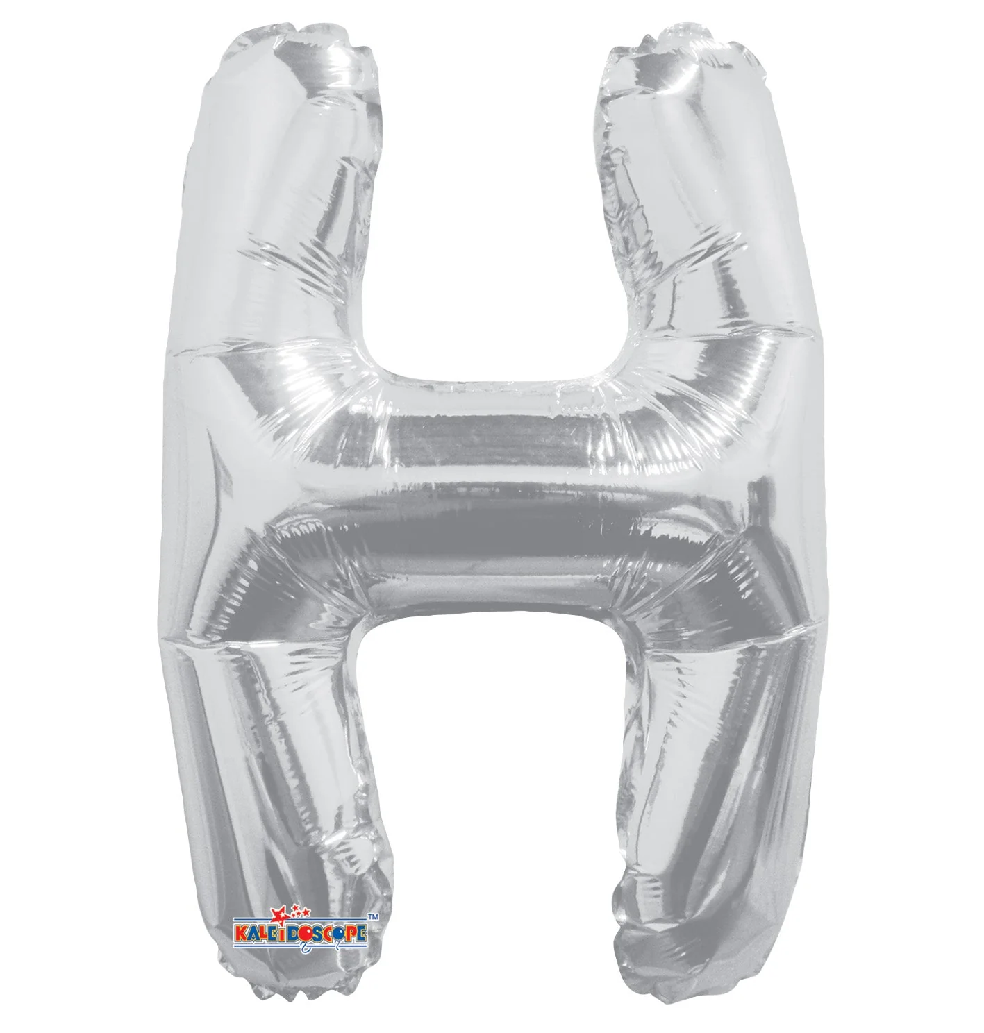14" Airfill with Valve Only Letter H Silver Balloon (Sticks Sold Separately)