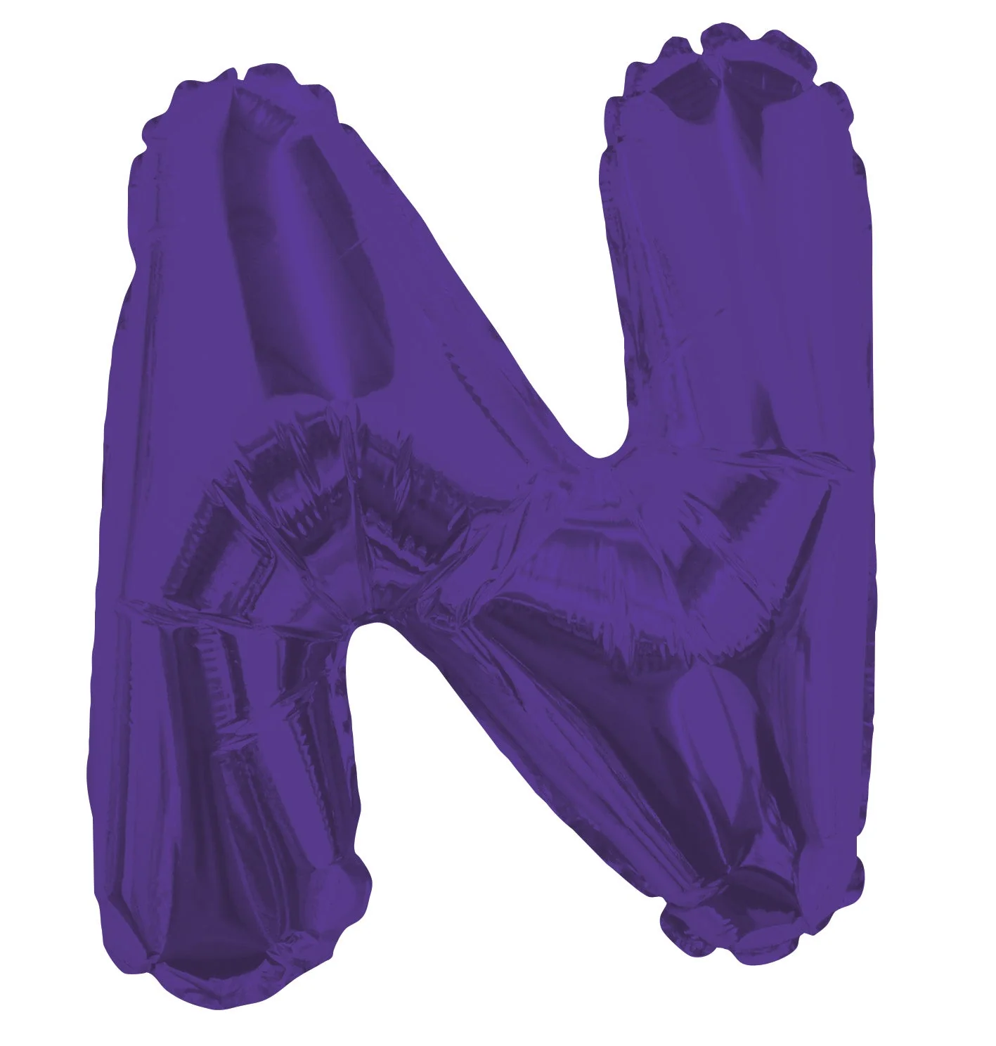 14" Airfill with Valve Only Letter N Purple Balloon (Sticks Sold Separately)