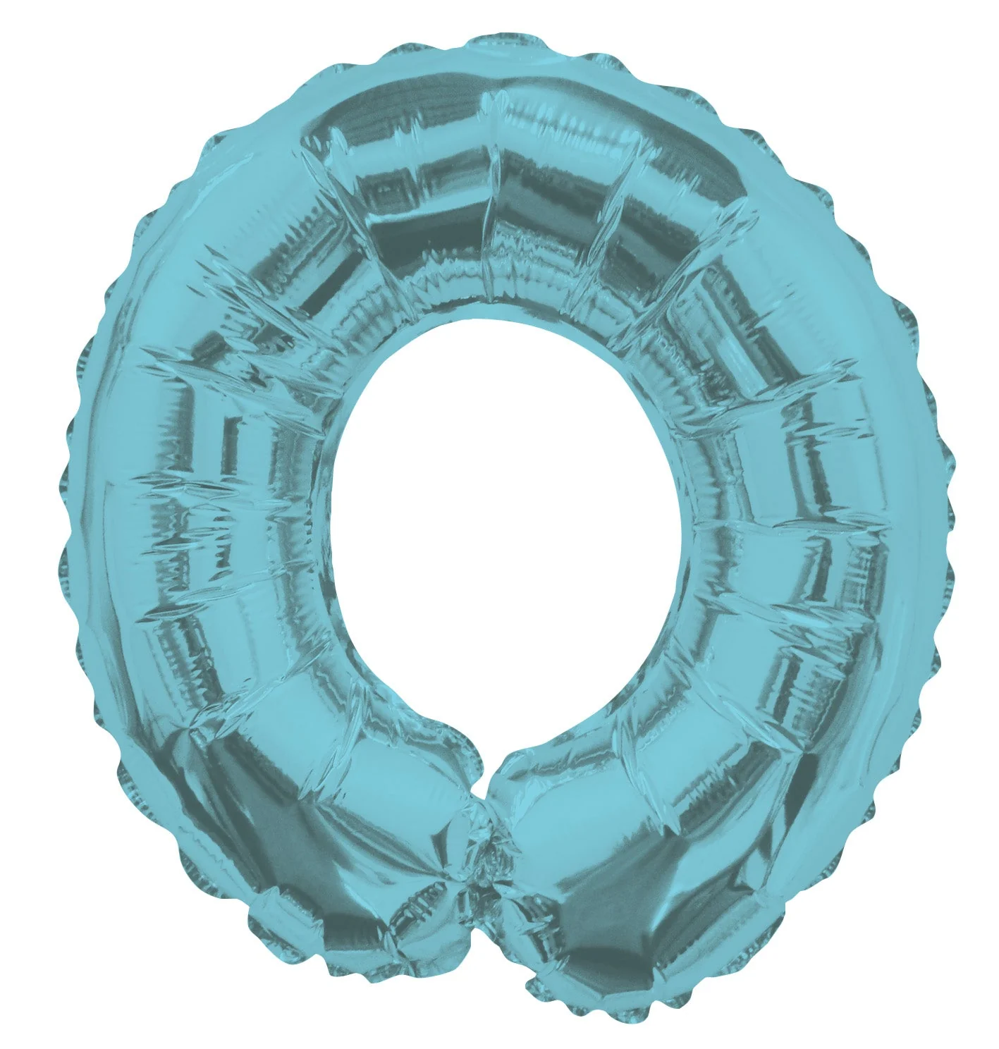 14" Airfill with Valve Only Letter O Light Blue Balloon (Sticks Sold Separately)
