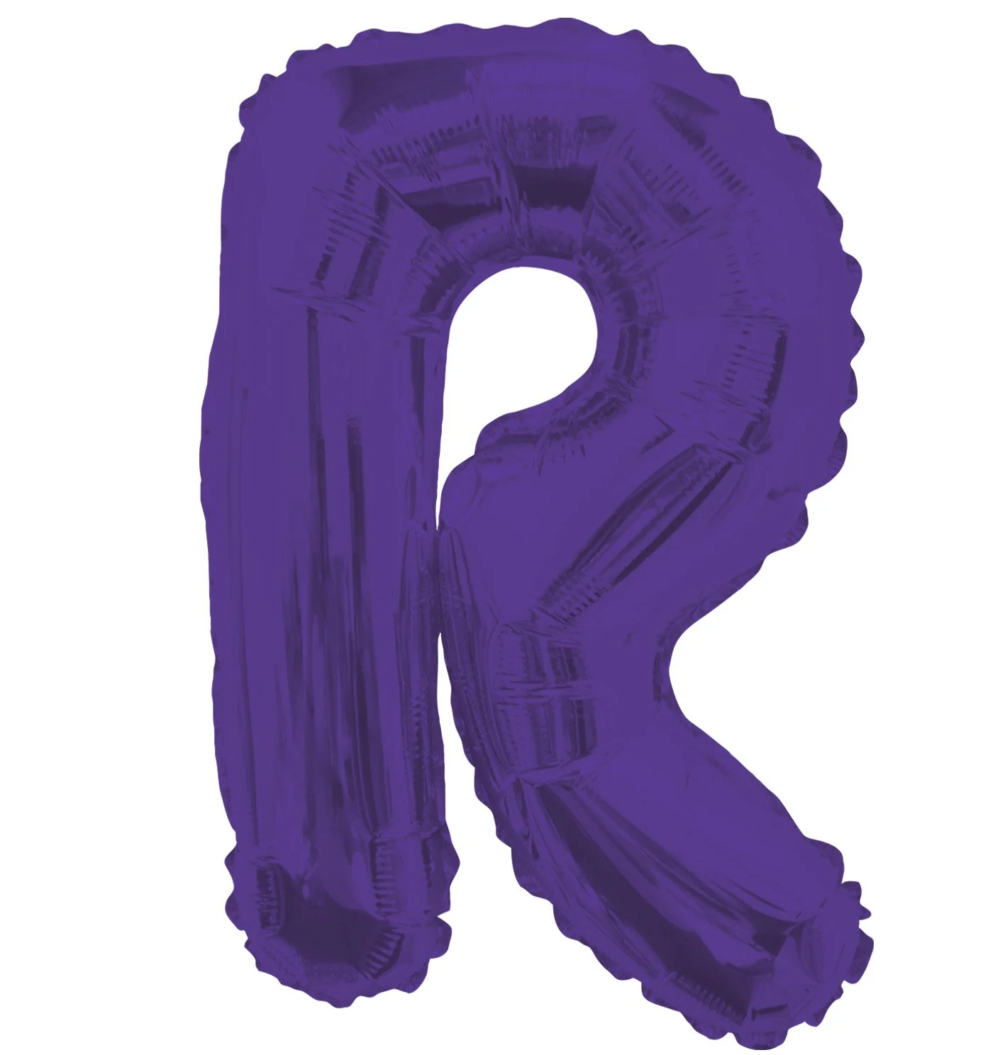 14" Airfill with Valve Only Letter R Purple Balloon (Sticks Sold Separately)