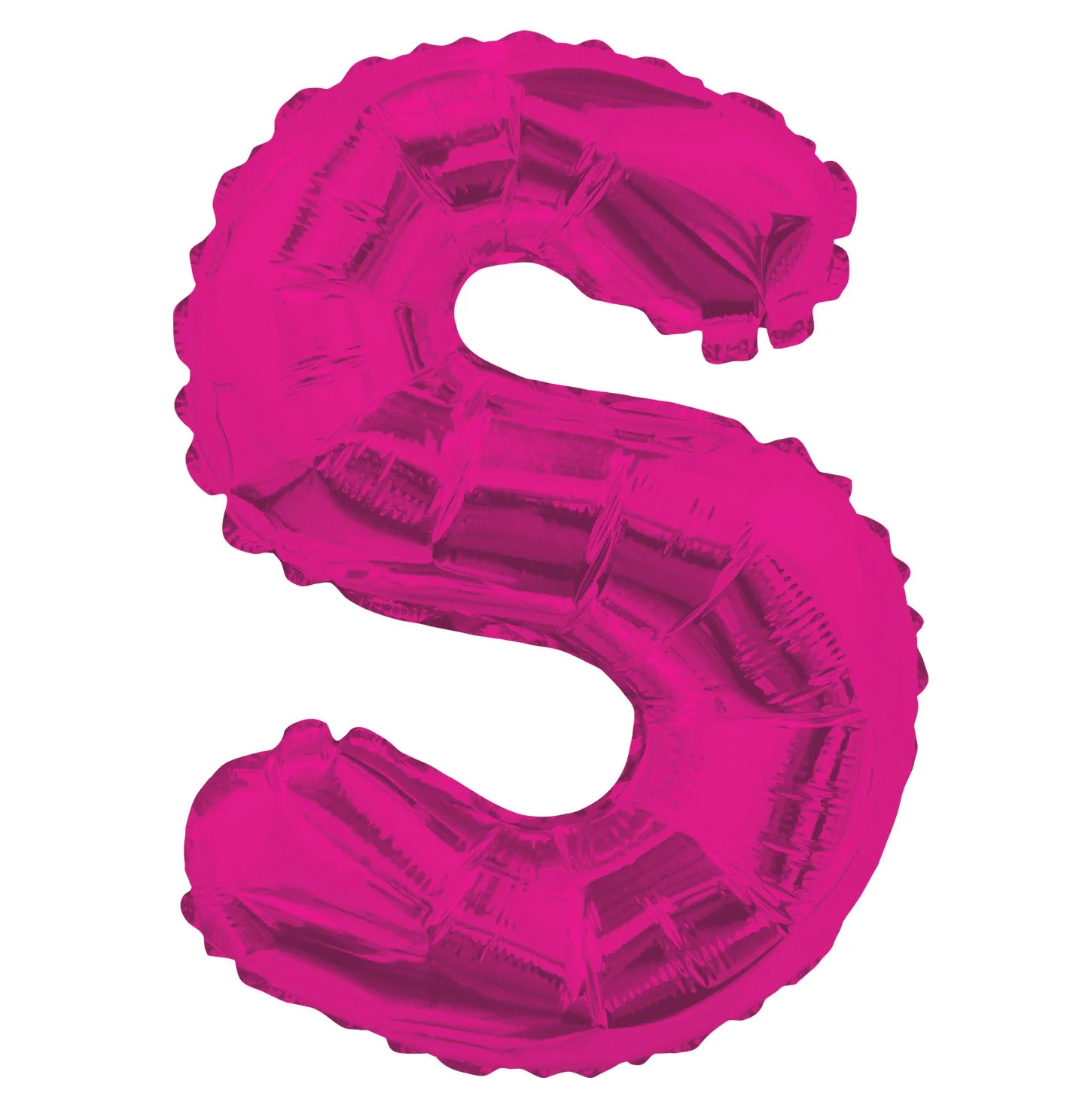 14" Airfill with Valve Only Letter S Hot Pink Balloon (Sticks Sold Separately)