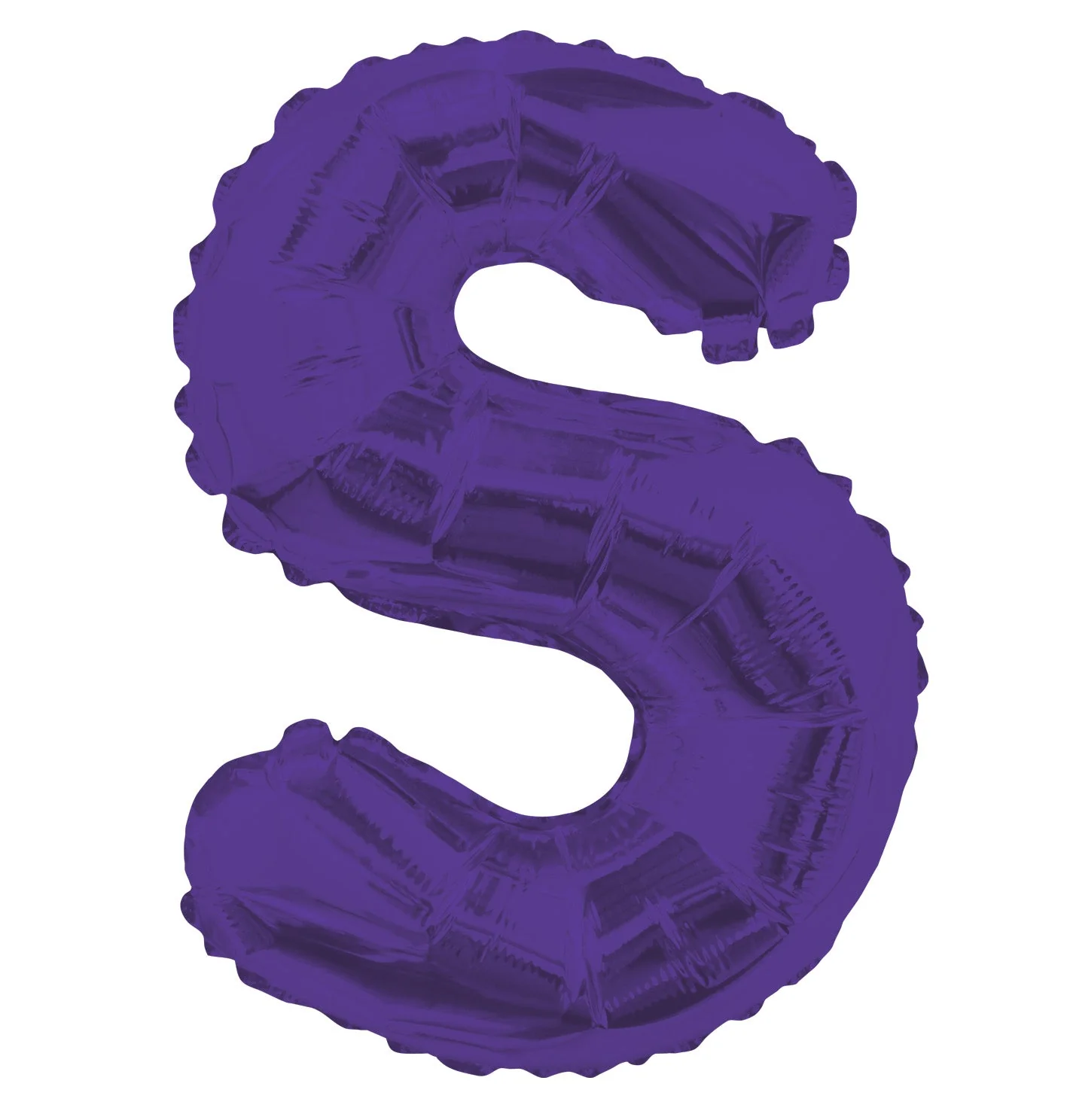 14" Airfill with Valve Only Letter S Purple Balloon (Sticks Sold Separately)