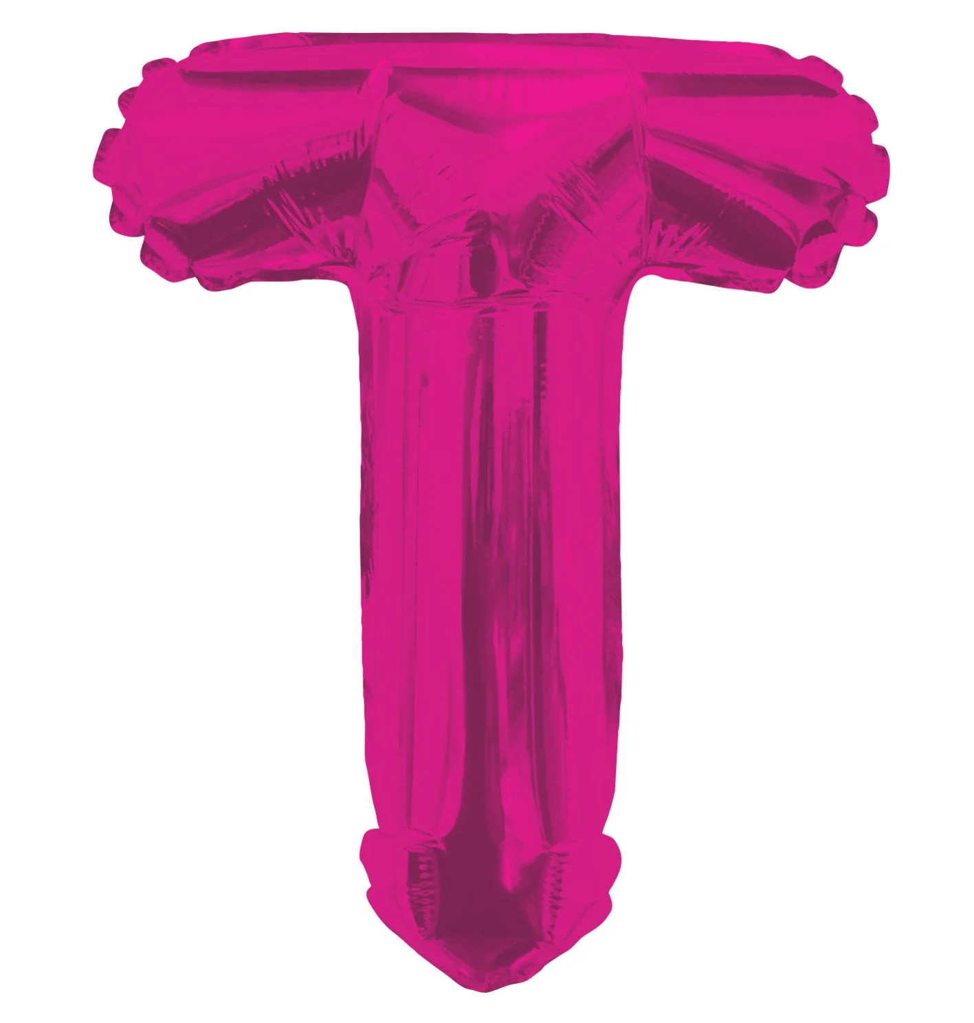 14" Airfill with Valve Only Letter T Hot Pink Balloon (Sticks Sold Separately)