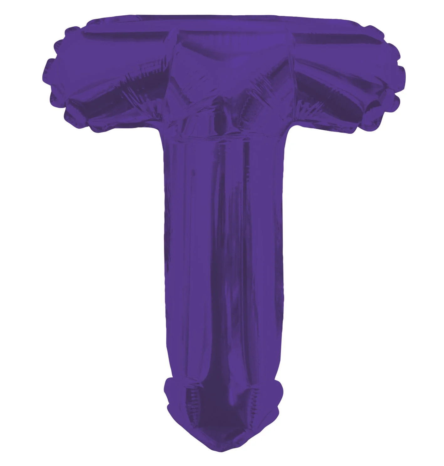 14" Airfill with Valve Only Letter T Purple Balloon (Sticks Sold Separately)