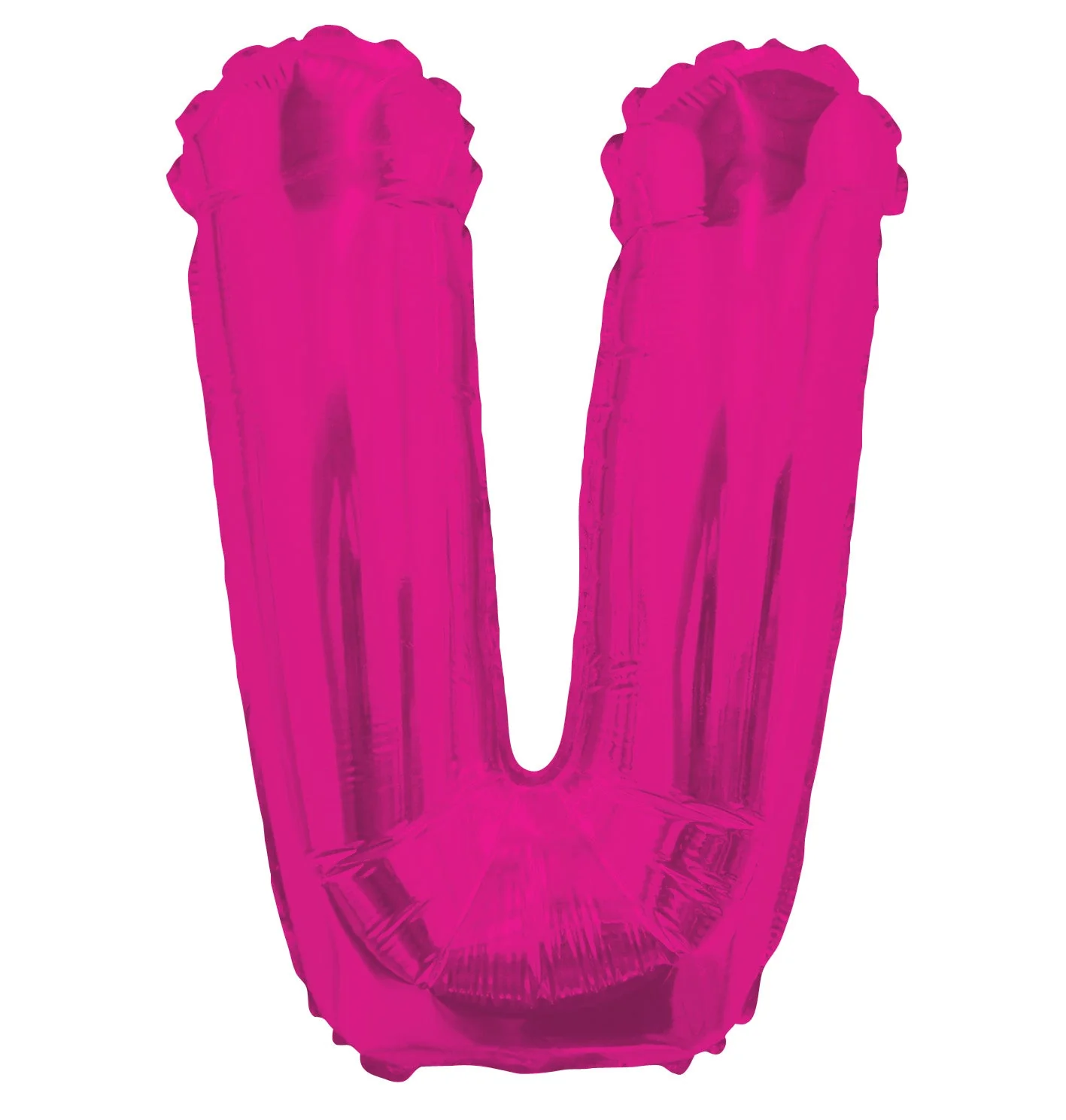 14" Airfill with Valve Only Letter V Hot Pink Balloon (Sticks Sold Separately)