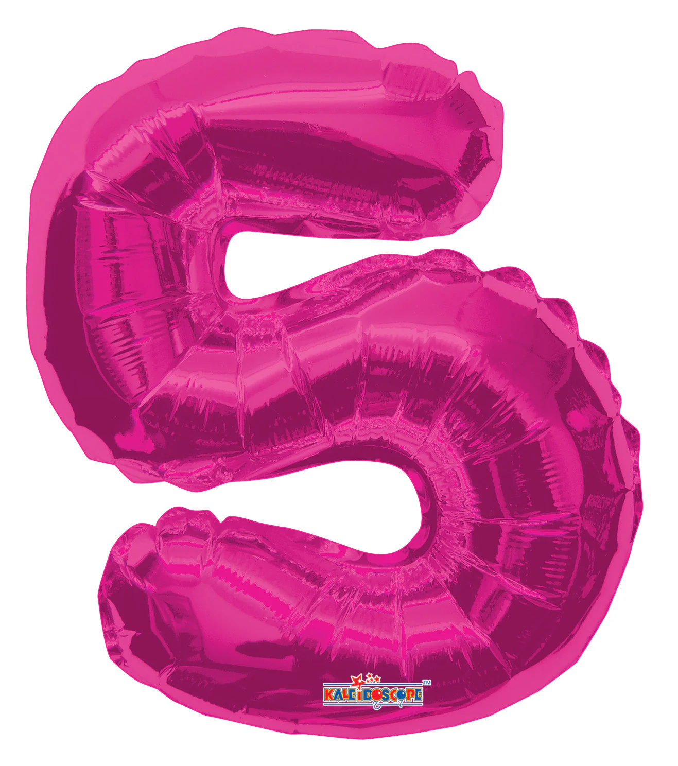 14" Airfill with Valve Only Number 5 Magenta Balloon (Sticks Sold Separately)
