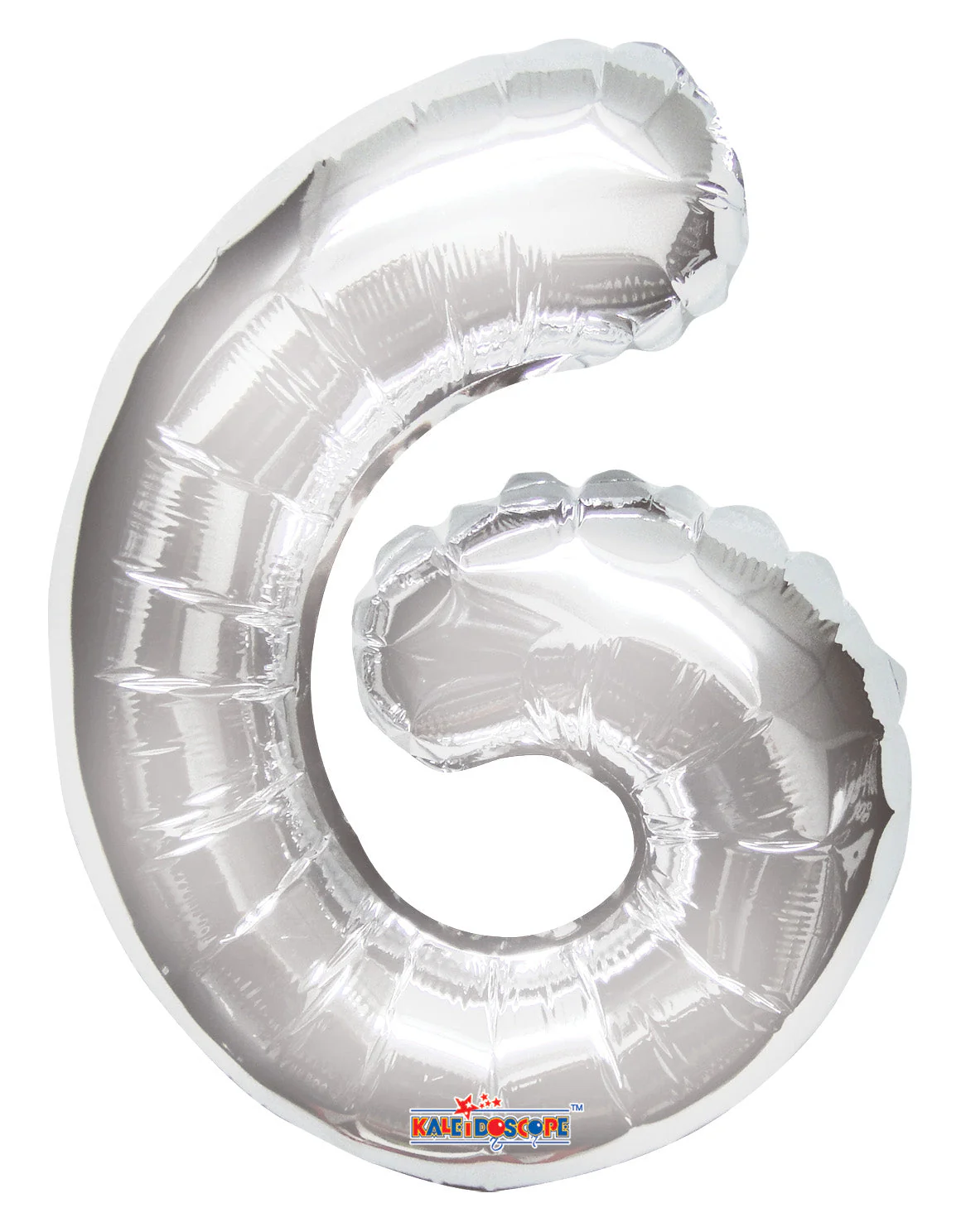 14" Airfill with Valve Only Number 6 Silver Balloon (Sticks Sold Separately)