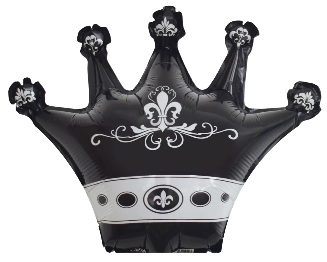 10" Black Airfill Only (Sticks Sold Separately) Crown Shape Air Filled PU Balloon