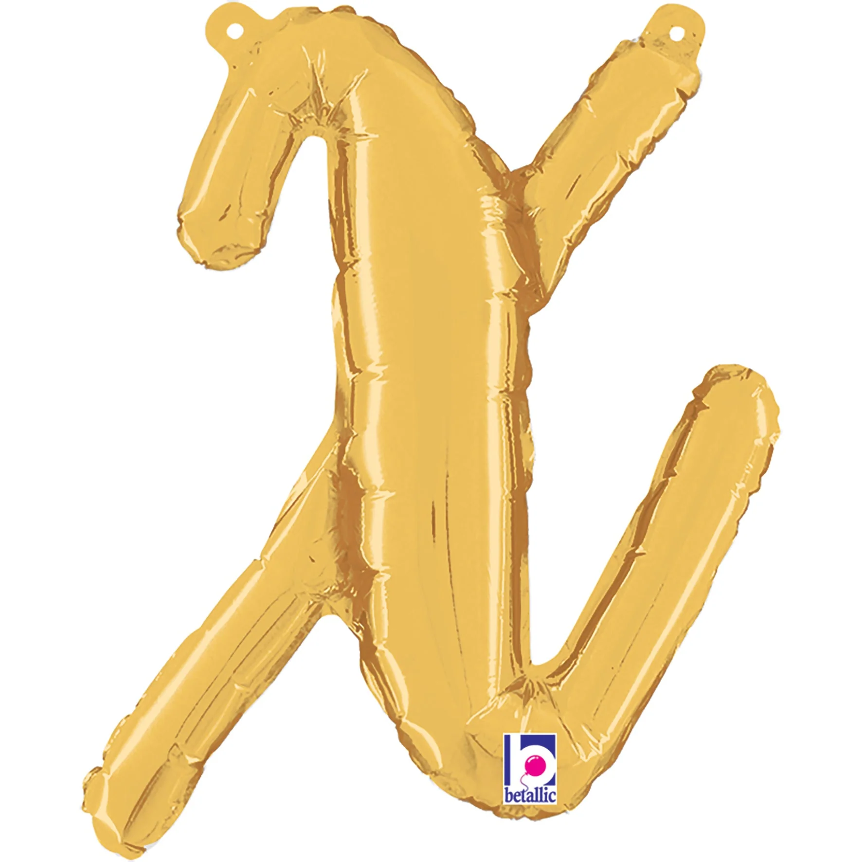 14" Air Filled Only Script Letter "X" Gold Foil Balloon (Sticks Sold Separately)