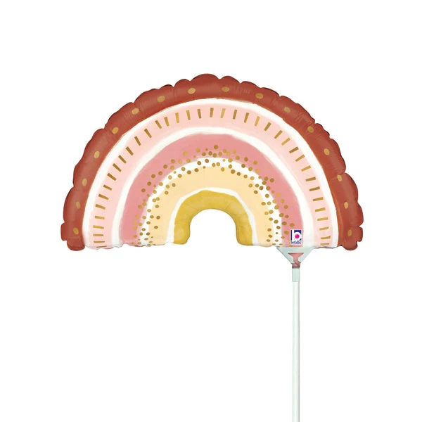14" Mini Air Shape Boho Rainbow Foil Balloon (Sticks Sold Separately)