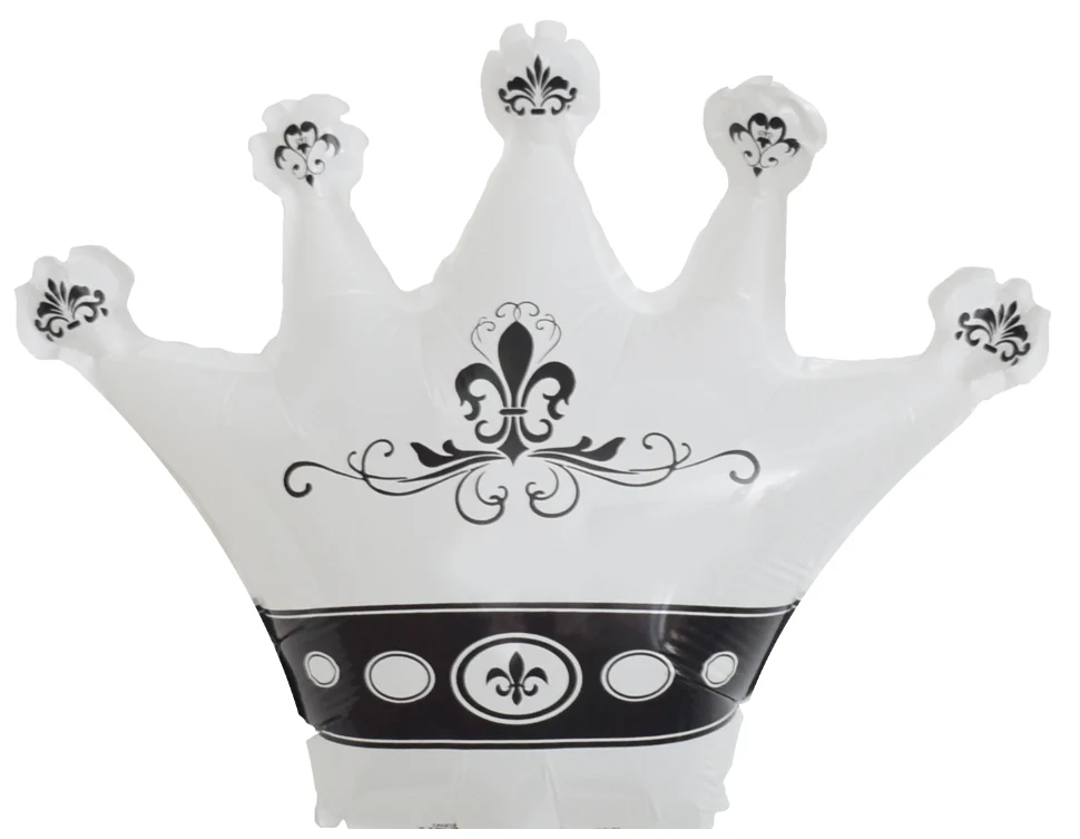 10" White Airfill Only (Sticks Sold Separately) Crown Shape Air Filled PU Balloon