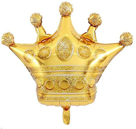 14" Airfill Only (Sticks Sold Separately) Gold Airfilled Crown Shape Foil Balloon