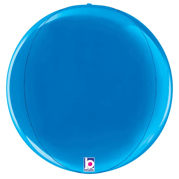 15" Multi-Sided (22" Deflated) Dimensionals Blue Globe Foil Balloon