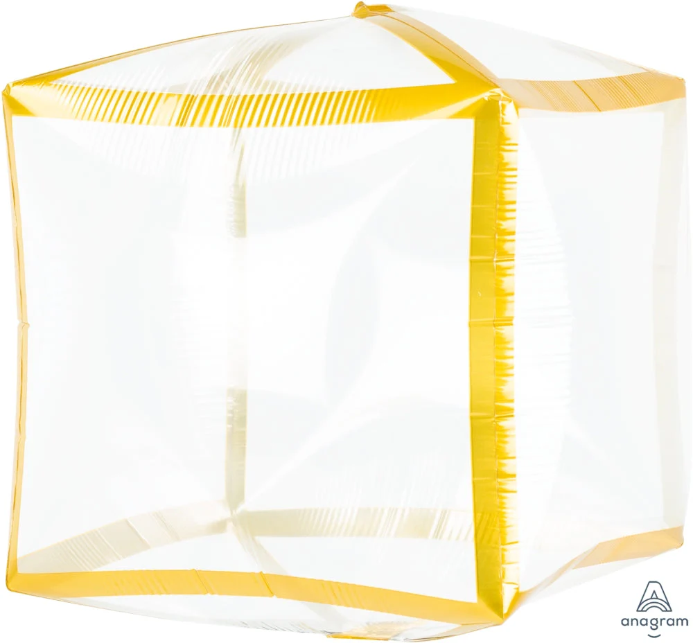 15" X 15" Gold Trim Cubez Foil Balloon