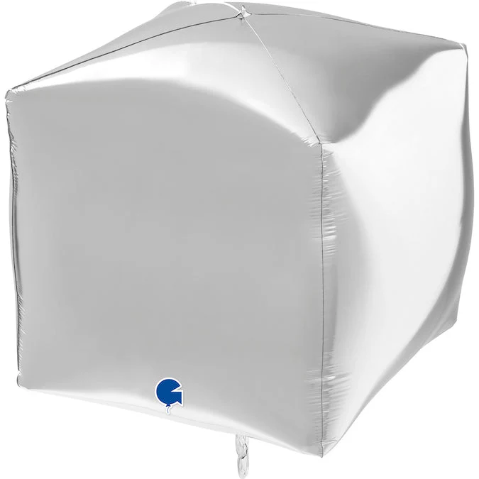 15" Square Silver 4D Foil Balloon