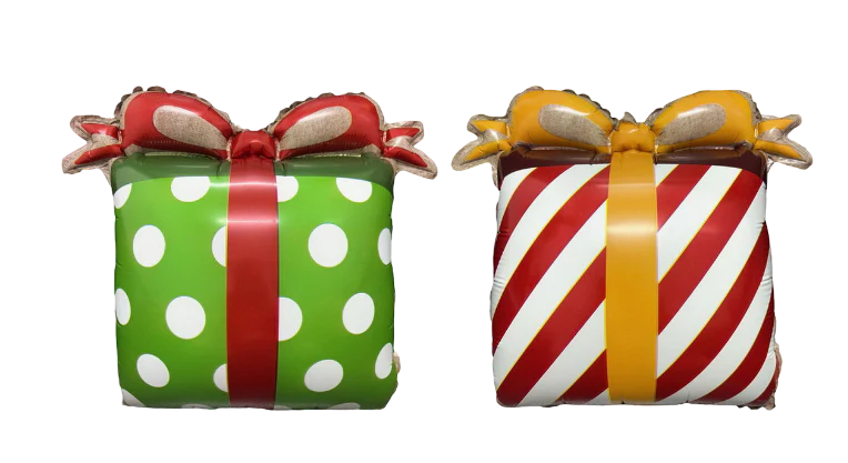 15" Airfill Only Christmas Gift Boxes (2 Pack - One Of Each Color) Foil Balloon