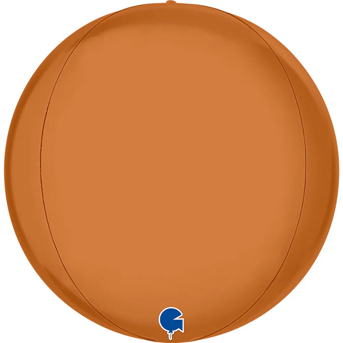15" (22" Deflated) Globe Satin Caramel 4D Foil Balloon