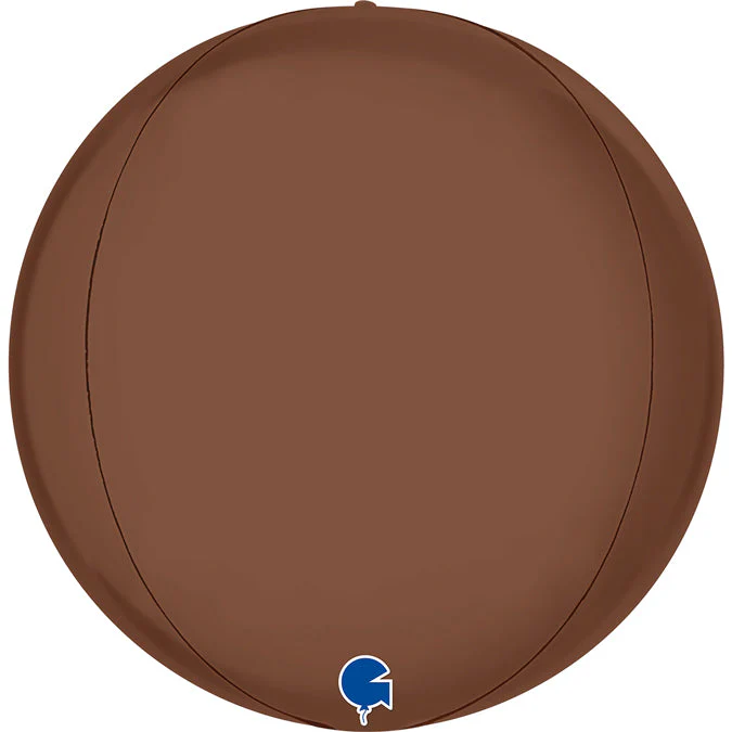 15" (22" Deflated) Globe Satin Chocolate 4D Foil Balloon