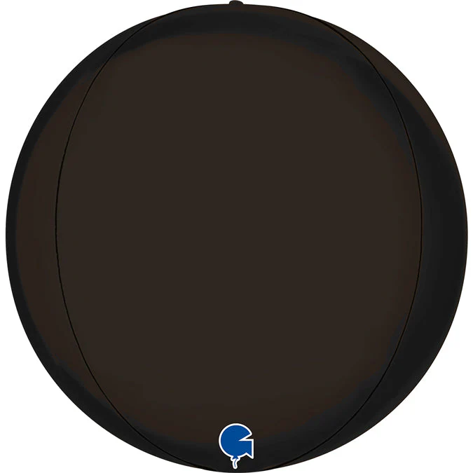 15" (22" Deflated) Globe Satin Fumé Black 4D Foil Balloon