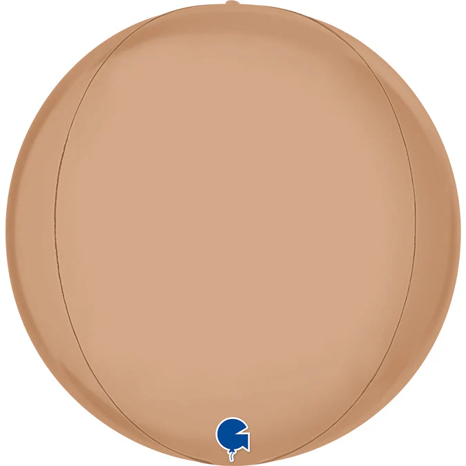 15" (22" Deflated) Globe Satin Nude 4D Foil Balloon