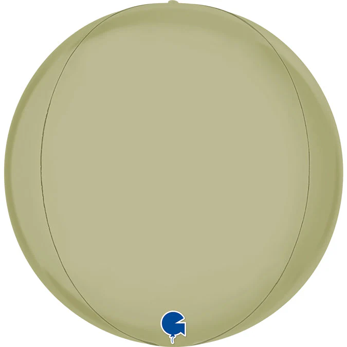 15" (22" Deflated) Globe Satin Olive Green 4D Foil Balloon