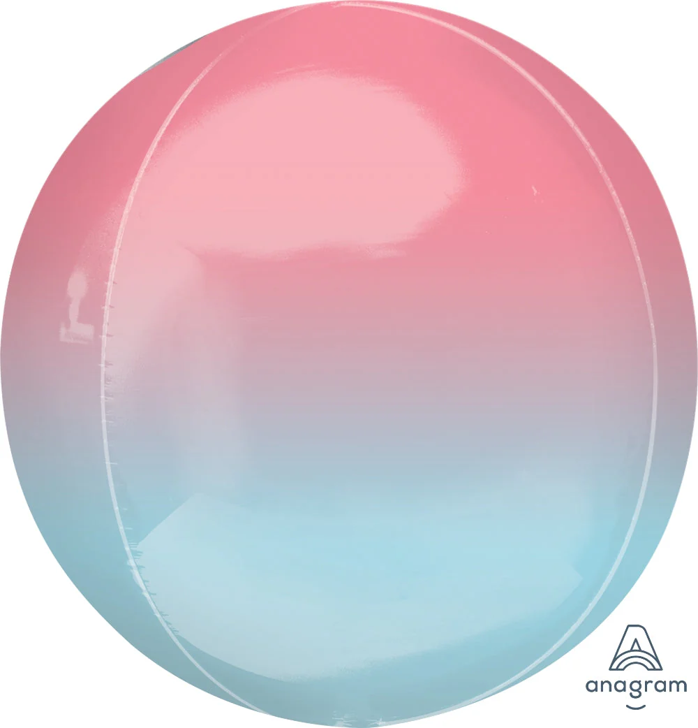16" Foil Balloon Ombre Orbz Pink and Blue