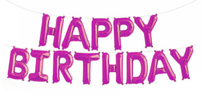 16" Airfill Only Happy Birthday Pastel Pink Kit Foil Balloons