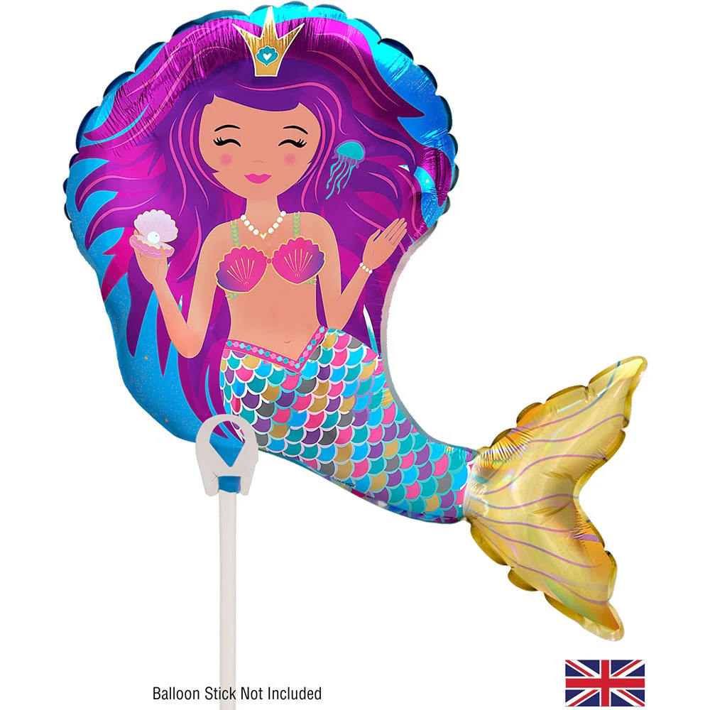 16" Airfill Only (Sticks Sold Separately) Oaktree Brand Mini Shape Iridescent Mermaid Packaged