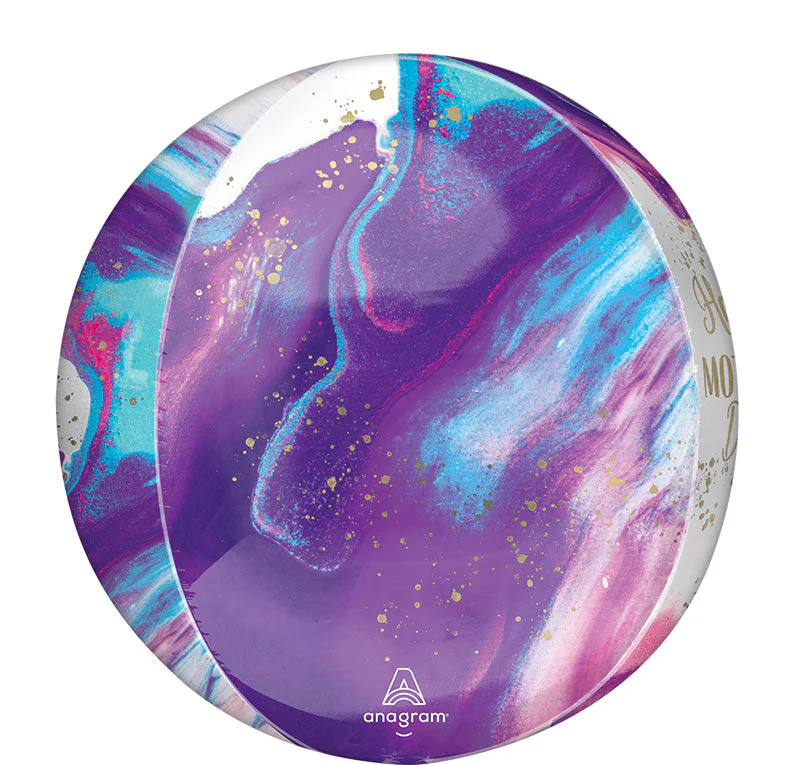16" Happy Mother's Day Alluring Marble Orbz Foil Balloon - Image 2