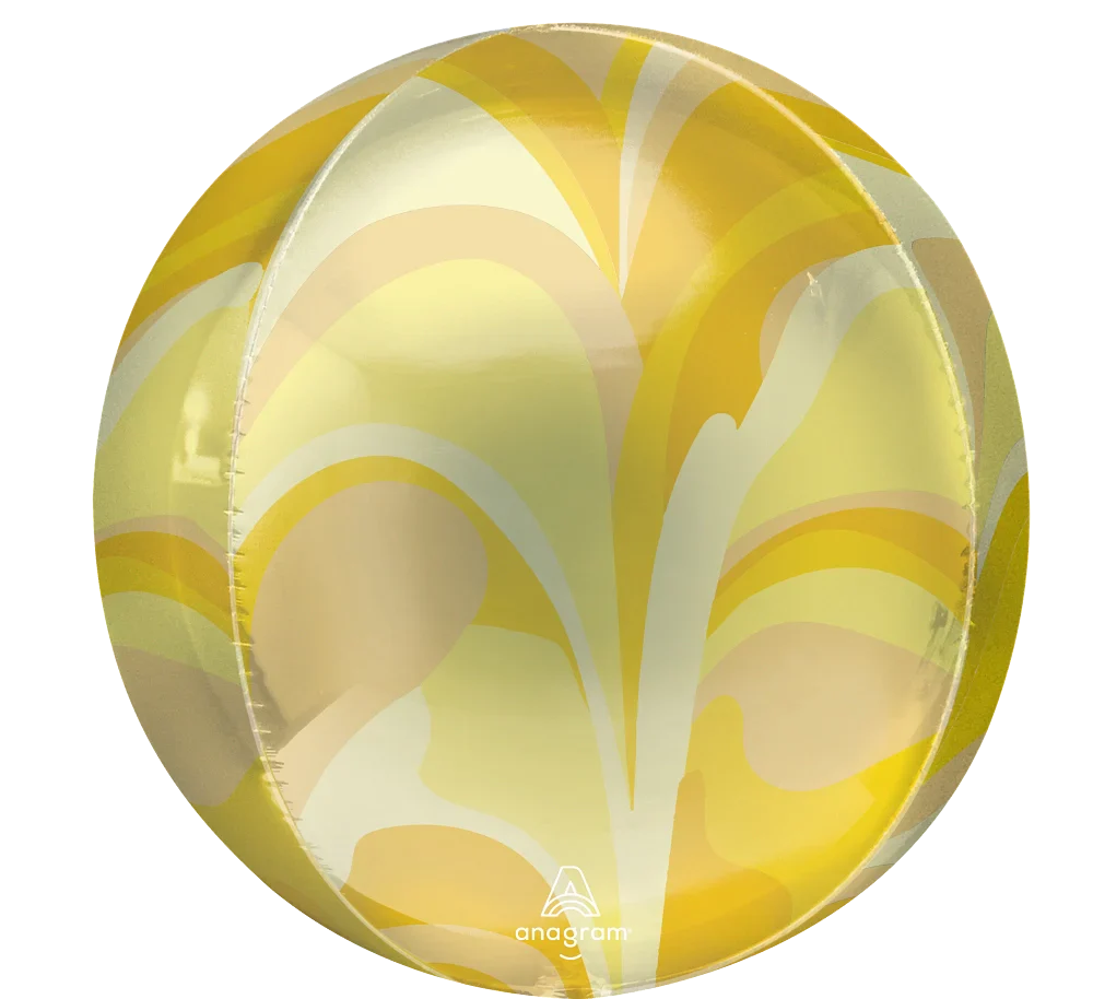 16" Jumbo Orbz Gold Macro Marble Foil Balloon