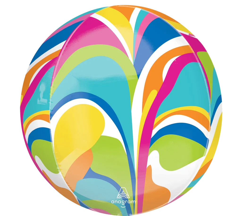 16" Jumbo Orbz Vibrant Macro Marble Foil Balloon