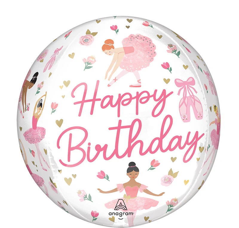 16" Orbz Ballerina Girl Birthday Foil Balloon