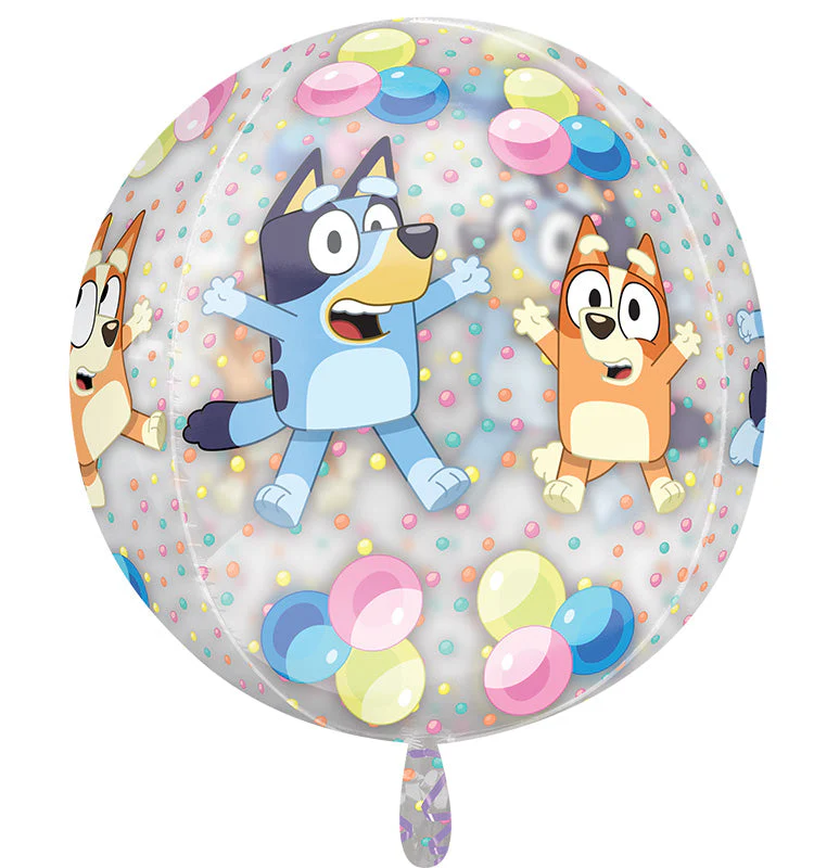 16" Orbz Clear Bluey and Bingo Foil Balloon