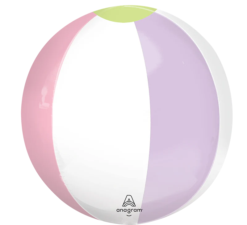 16" Orbz Clear Pastel Beach Club Foil Balloon - Image 4