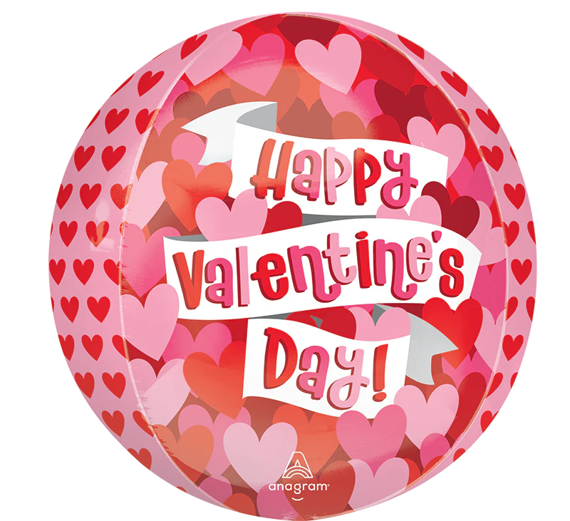 16" Orbz Playful Valentine Hearts Foil Balloon