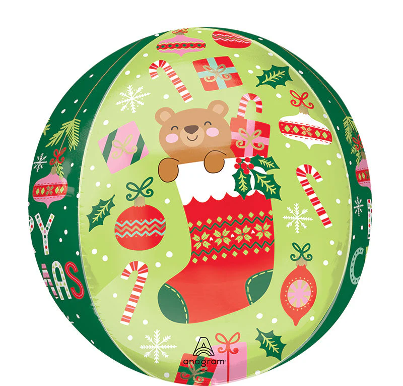 16" Orbz Beary Christmas Foil Balloon - Image 2