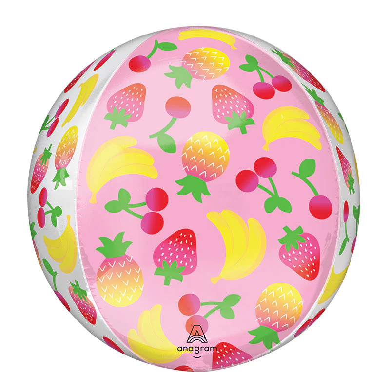 16" Sweet Summer Fruity Mix Orbz Foil Balloon - Image 2